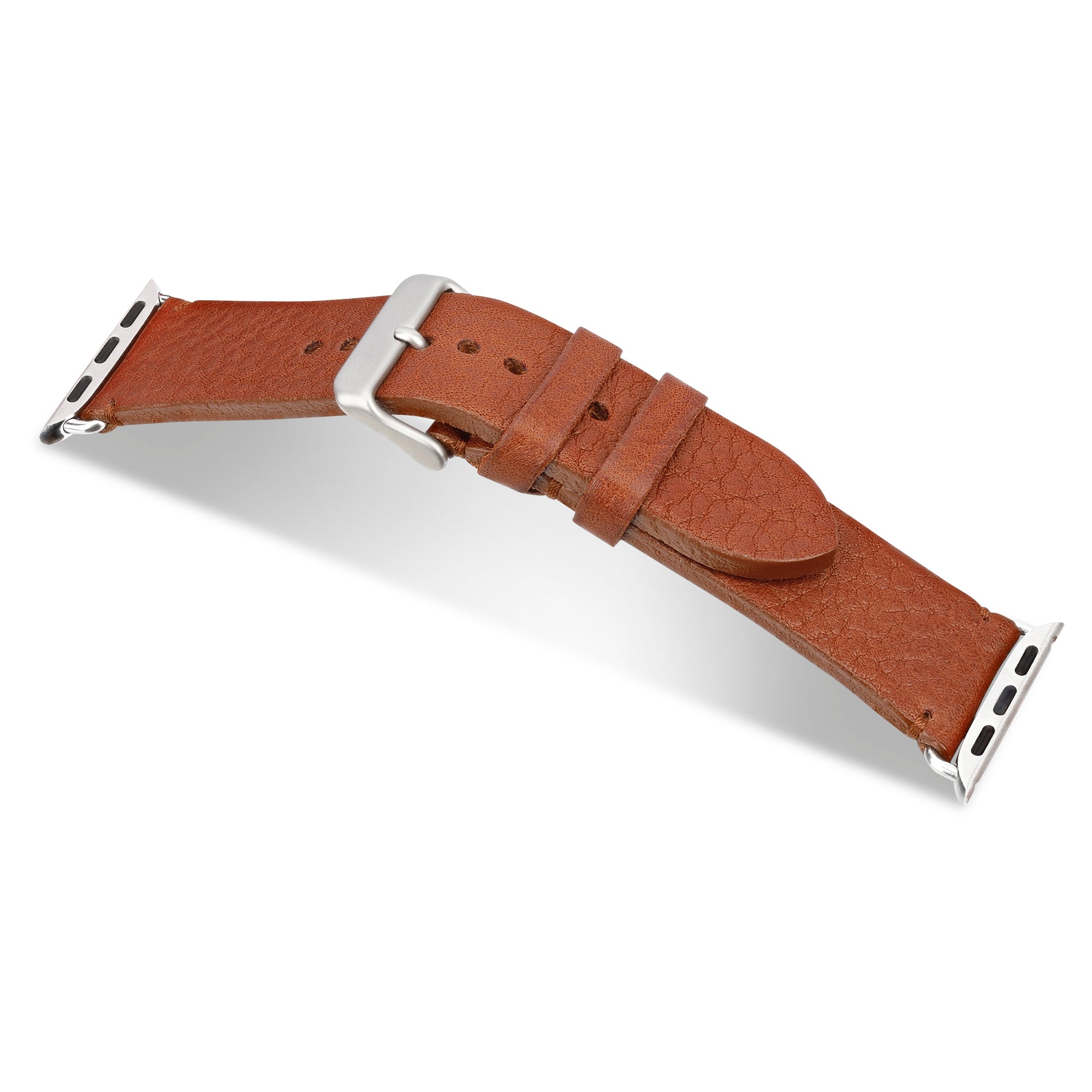 Uhrenarmband Christian in Cognac aus kernigem Rindleder: einlagig und robust | Apple Watch oder Federsteg