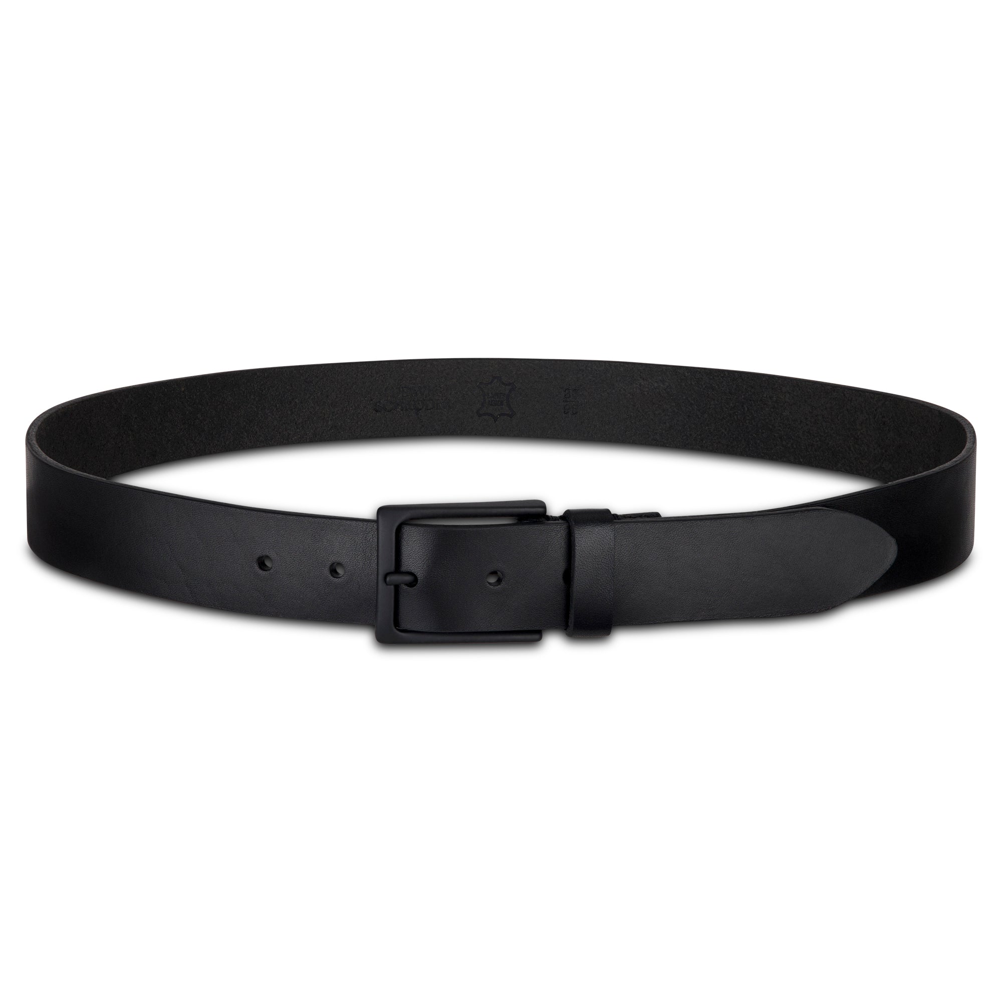 Full Black Edition: Der vielseitige Herrengürtel in Schwarz mit schwarzer Schnalle: „Vincent Jr.“ - 3,5 cm breit
