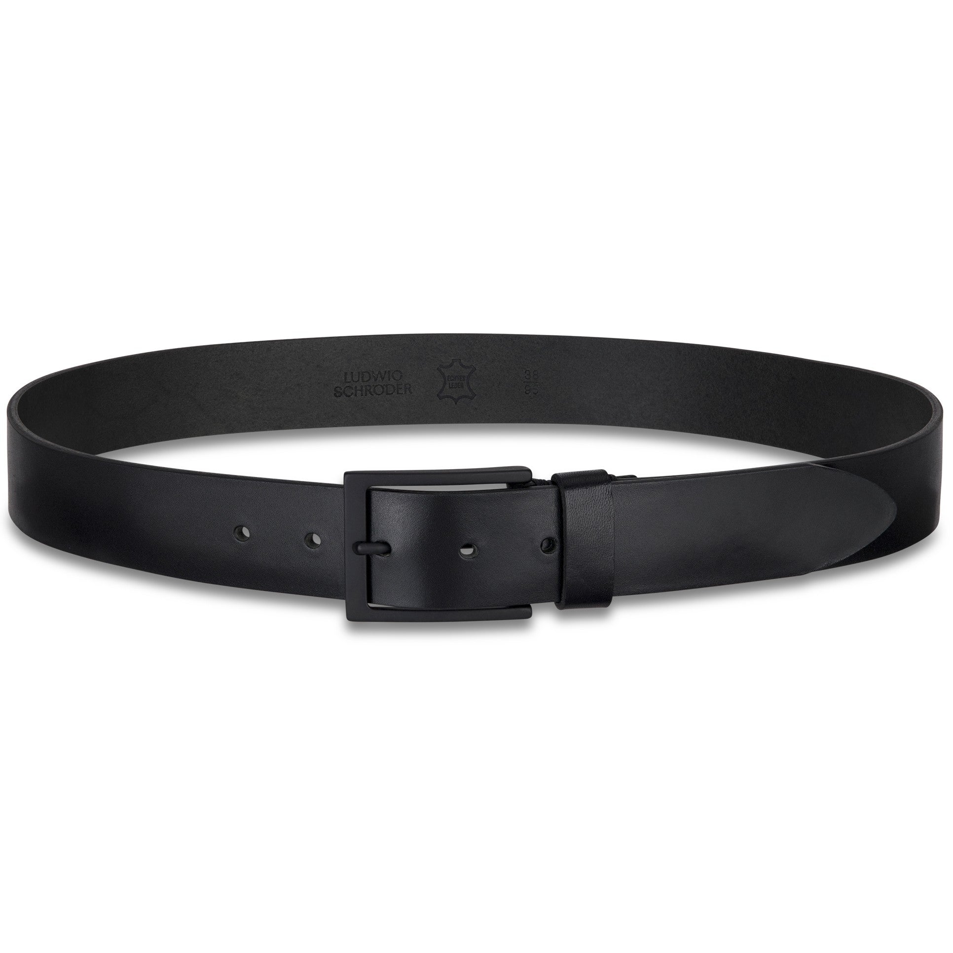 FULL BLACK EDITION: Herren Jeansgürtel "Vincent" in Schwarz mit schwarzer Schnalle, 4 cm breit