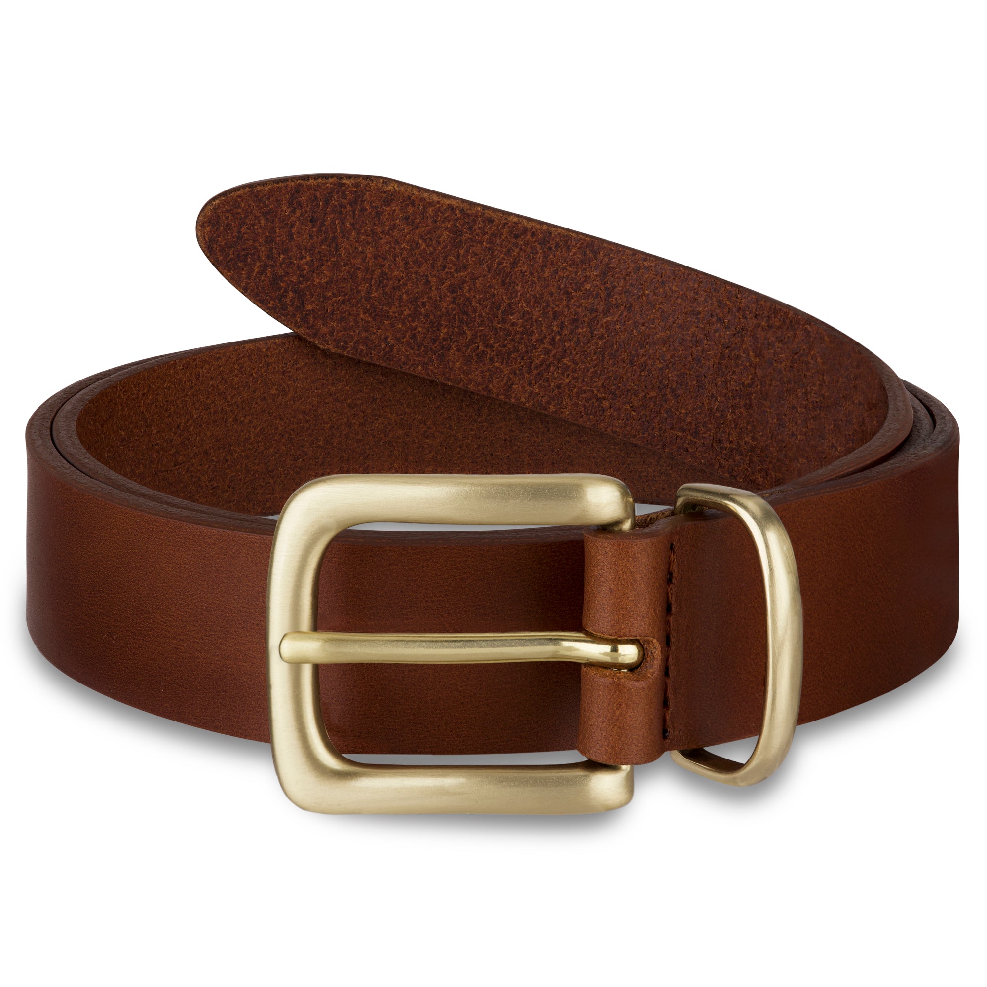 Eleganter 3cm Damengürtel „Alexandra" in Nussbraun – Schmaler Gürtel mit Messingschnalle und Schlaufe, handgefertigt in Norddeutschland