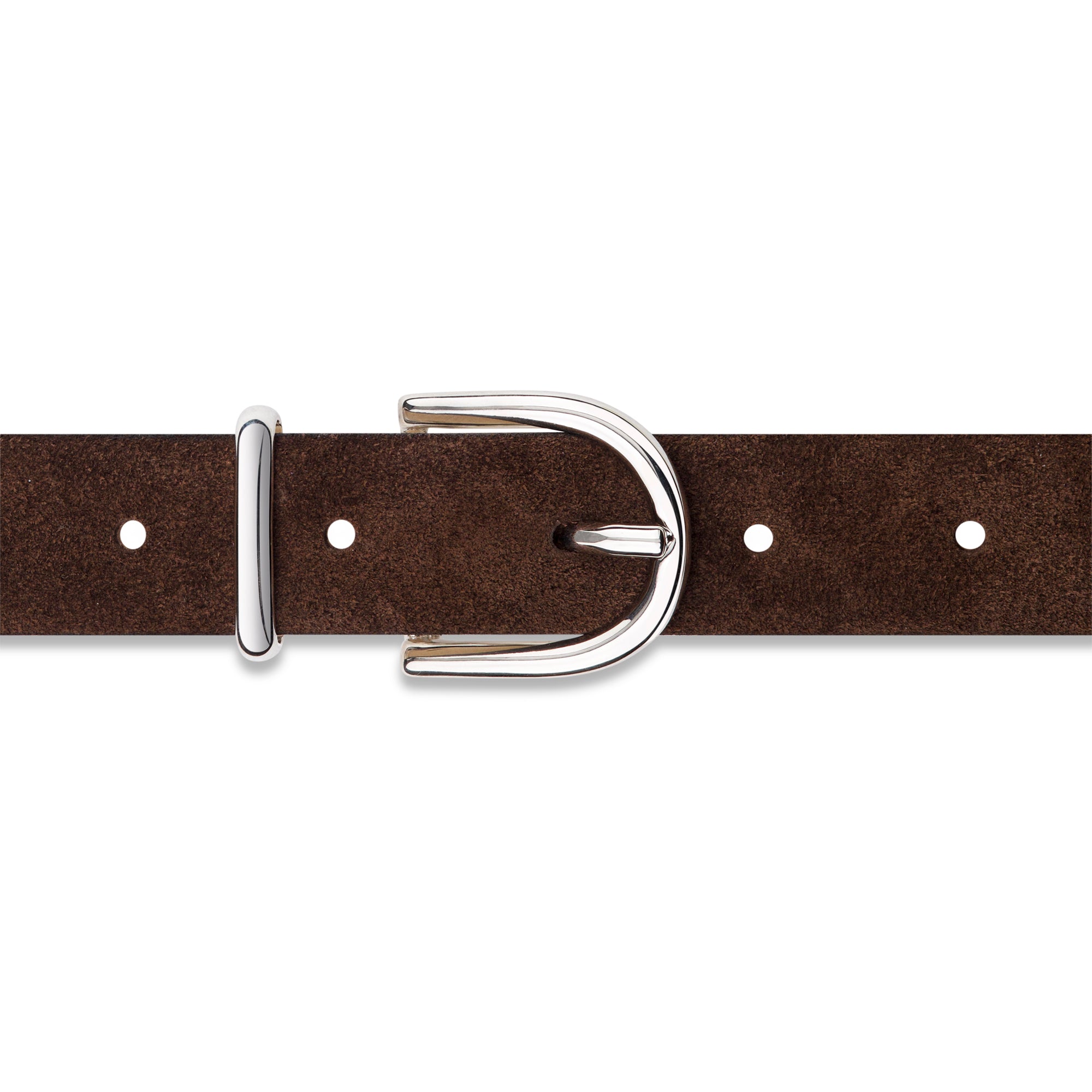 Damen Wildleder-Gürtel „Leni" in Dunkelbraun – Veloursleder, 2,5 cm schmal