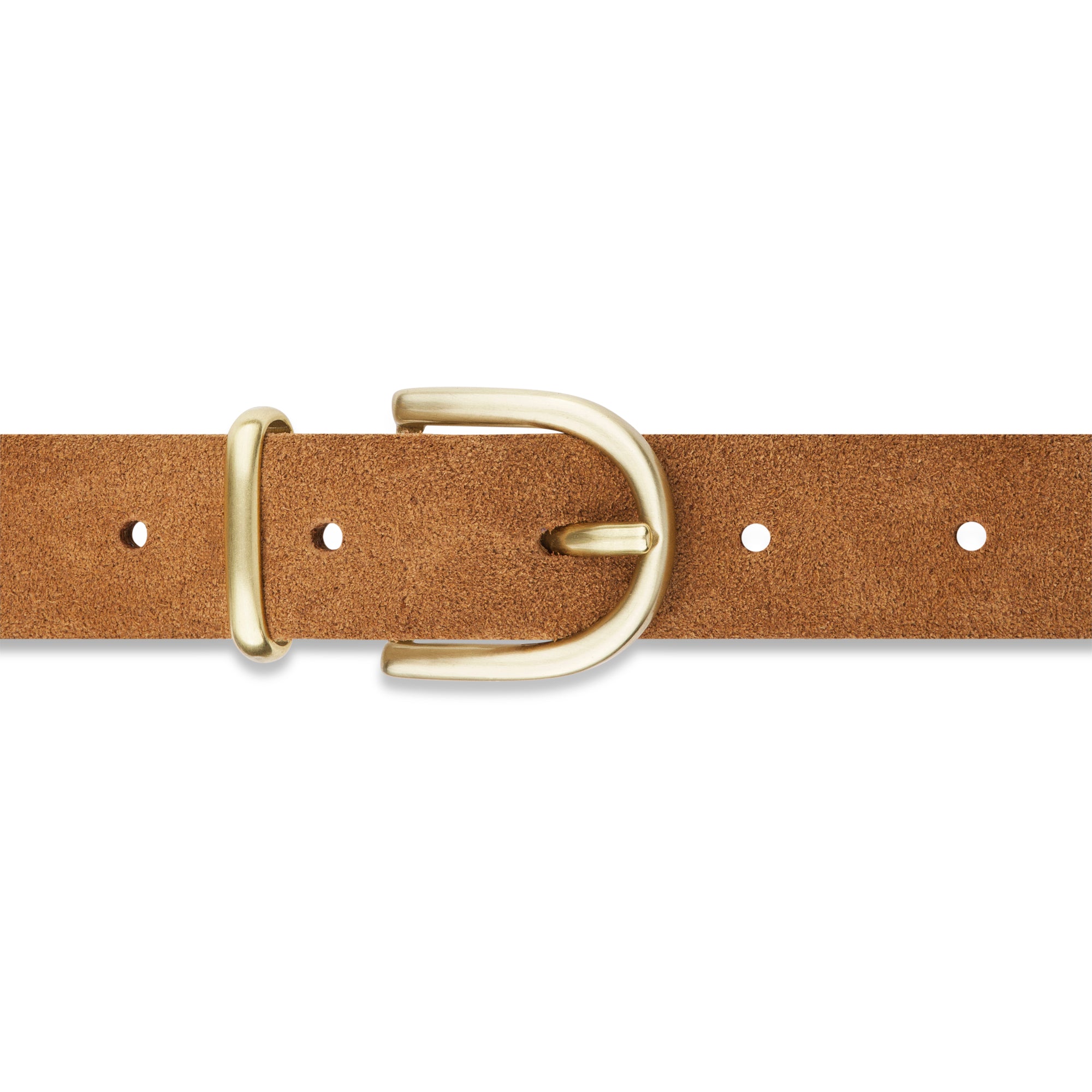 Damen Wildleder-Gürtel „Leni" in Caramel – Veloursleder, 2,5 cm schmal