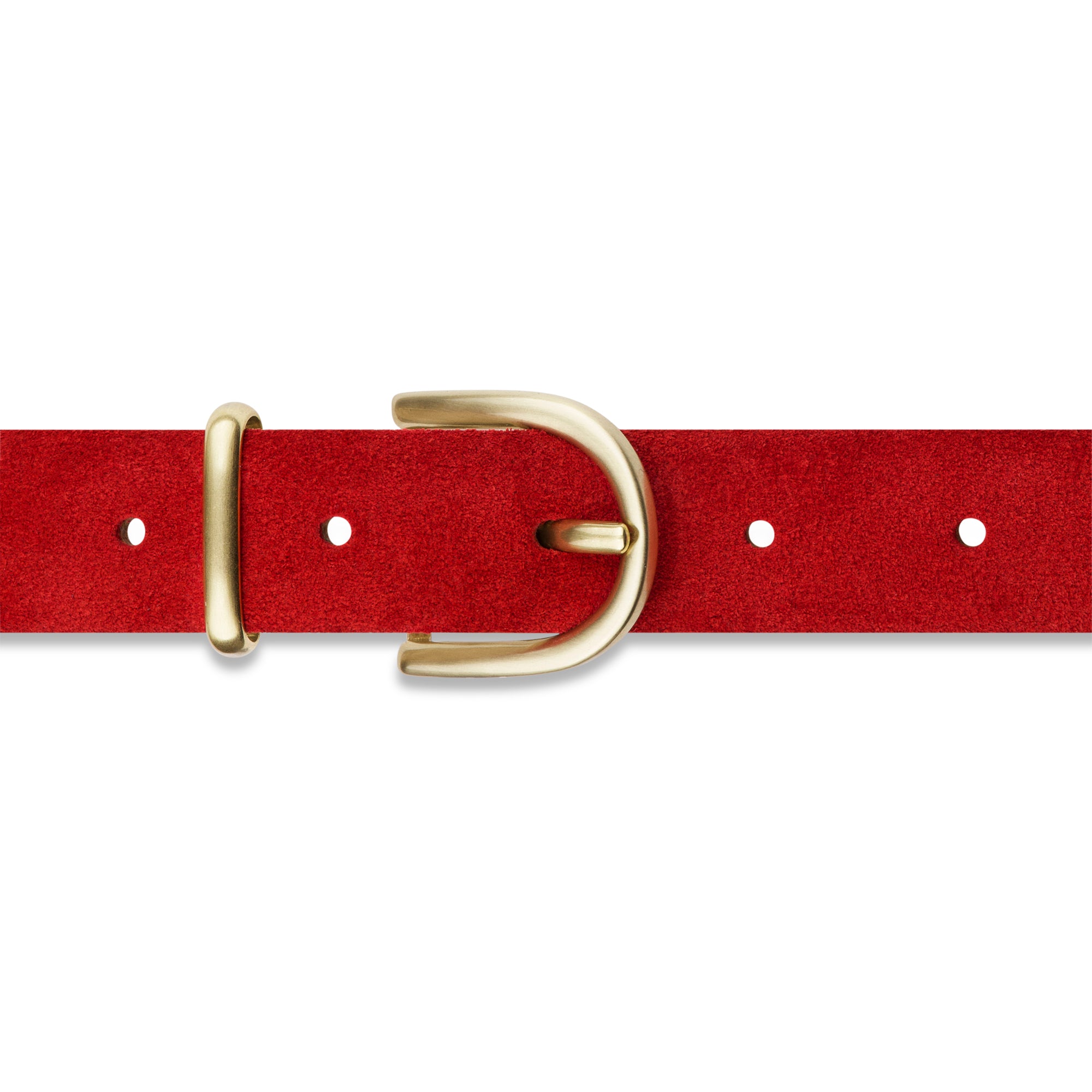 Damen Wildleder-Gürtel „Leni" in Rot – Veloursleder, 2,5 cm schmal