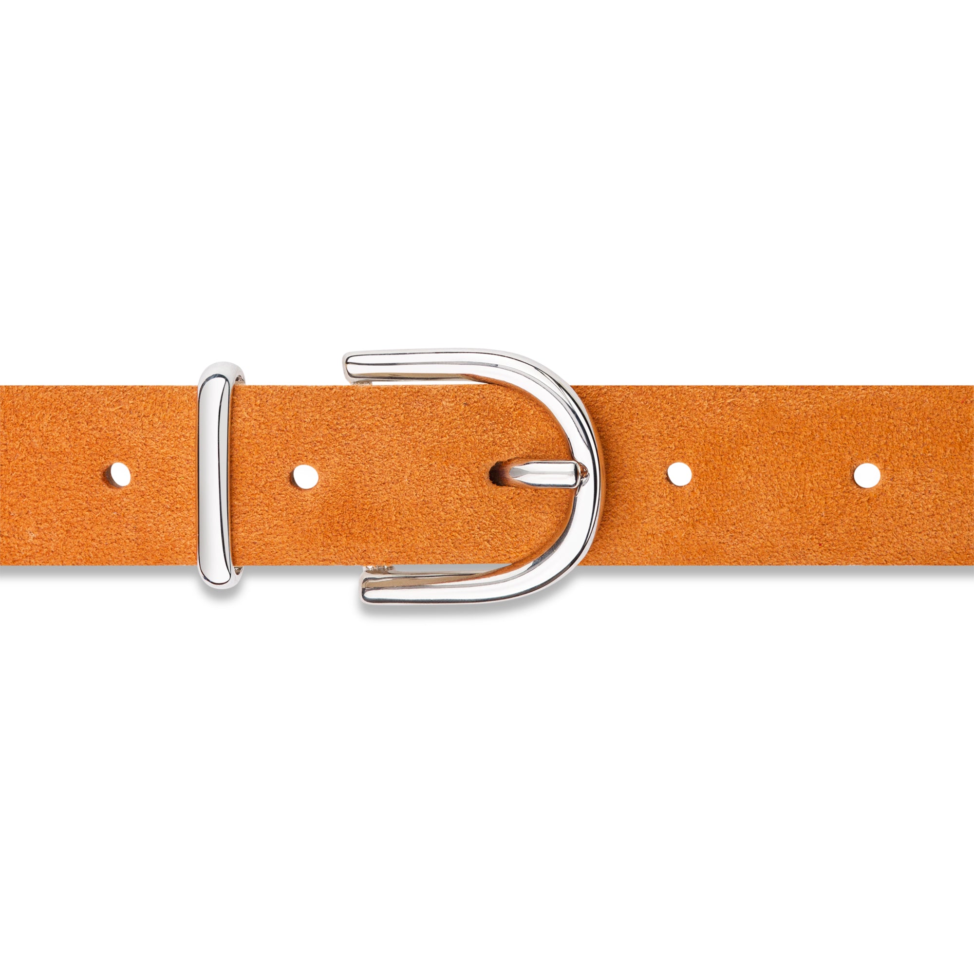 Damen Wildleder-Gürtel „Leni" in Orange – Veloursleder, 2,5 cm schmal