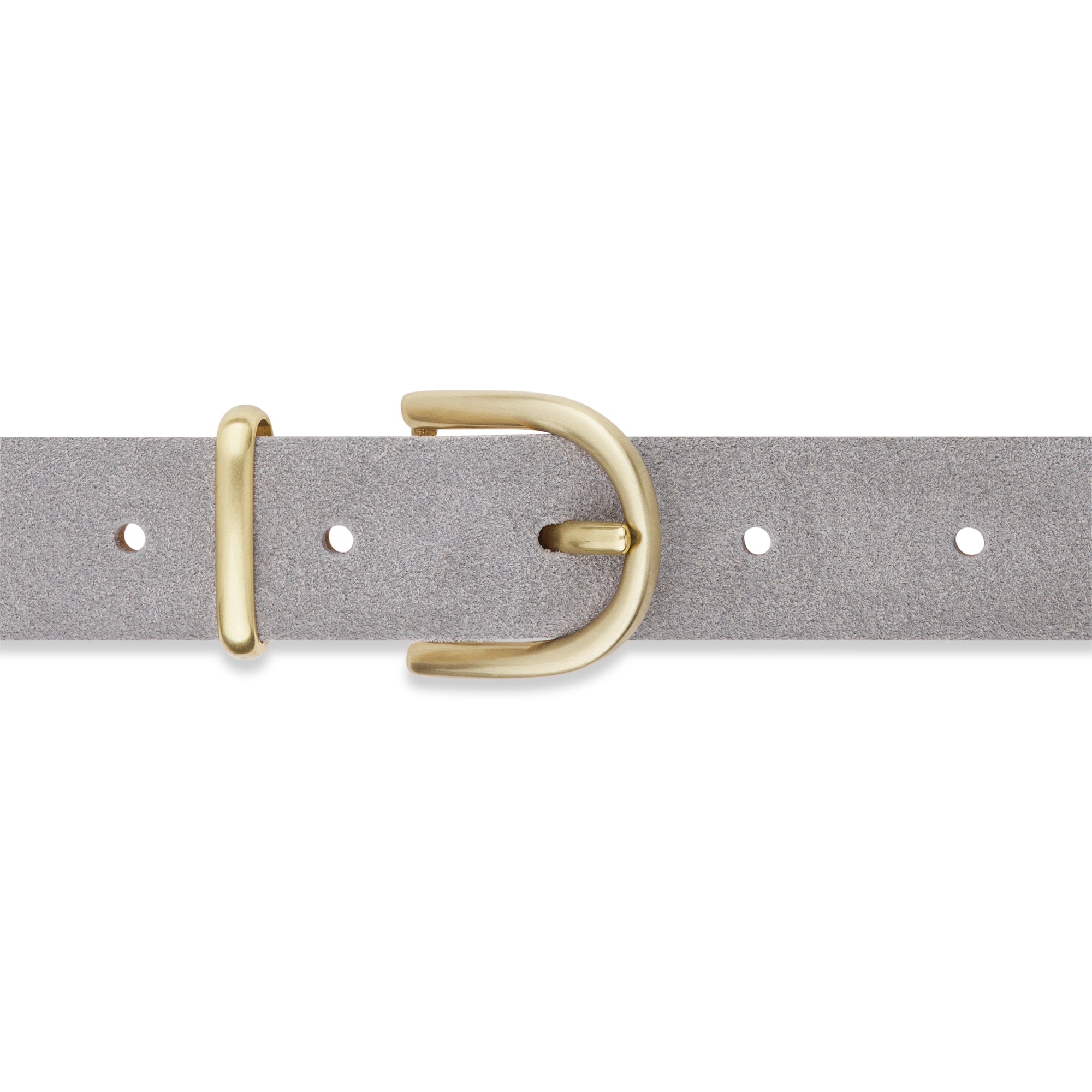 Damen Wildleder-Gürtel „Leni" in Hellgrau – Veloursleder, 2,5 cm schmal