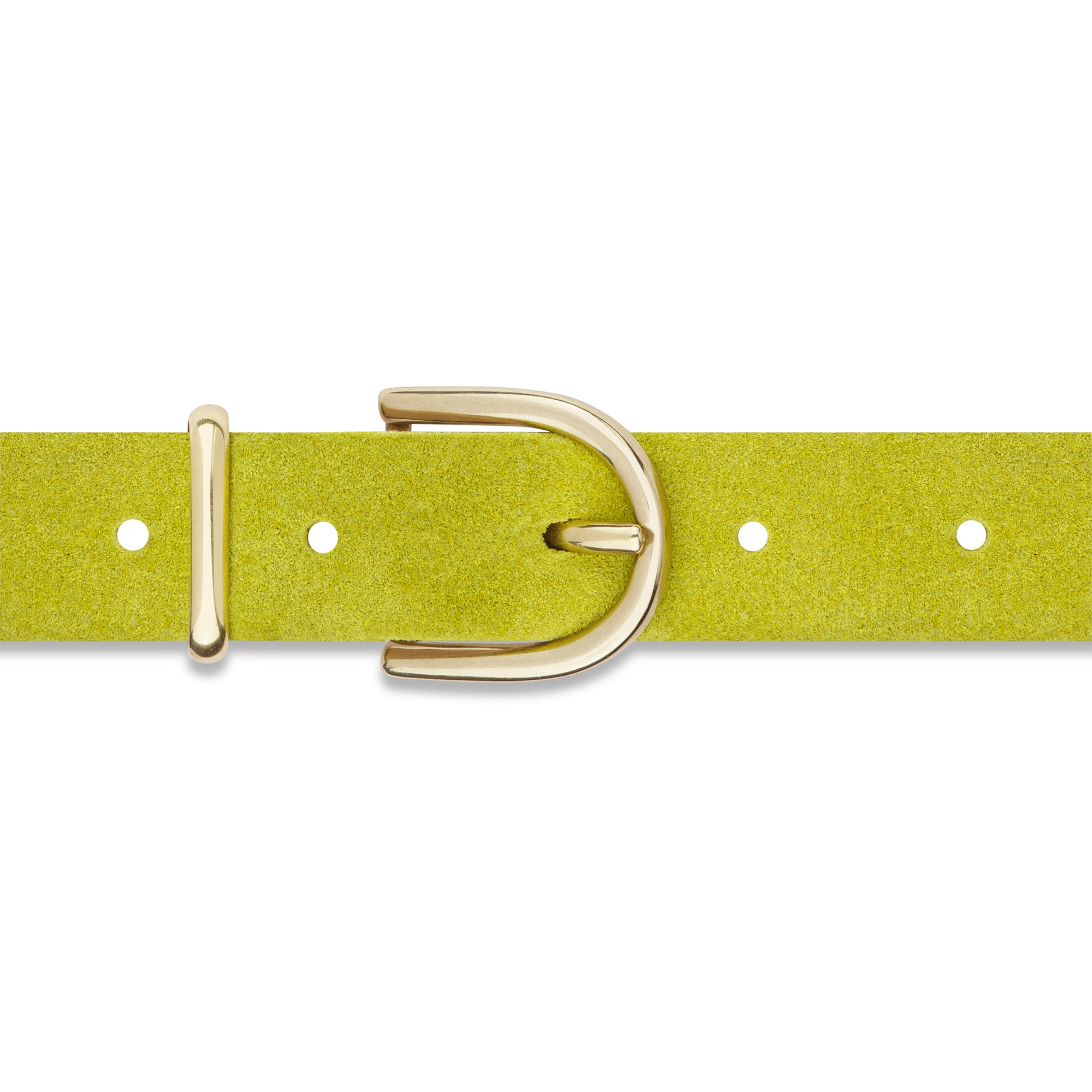 Damen Wildleder-Gürtel „Leni" in Apfelgrün – Veloursleder, 2,5 cm schmal