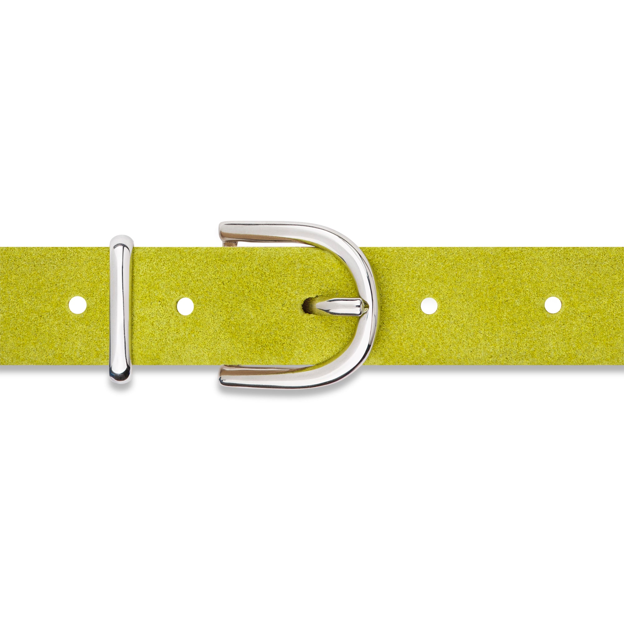 Damen Wildleder-Gürtel „Leni" in Apfelgrün – Veloursleder, 2,5 cm schmal