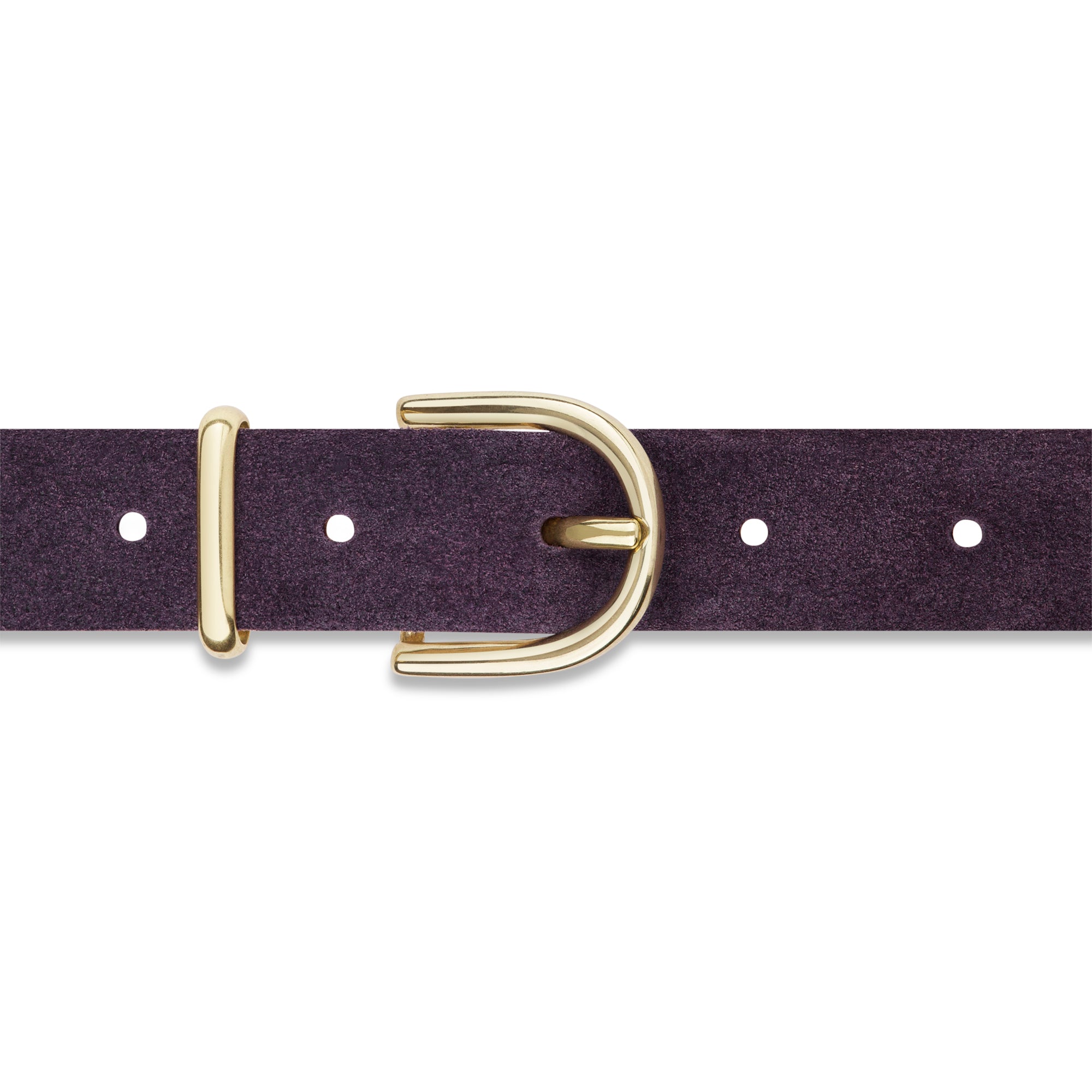 Damen Wildleder-Gürtel „Leni" in Aubergine – Veloursleder, 2,5 cm schmal