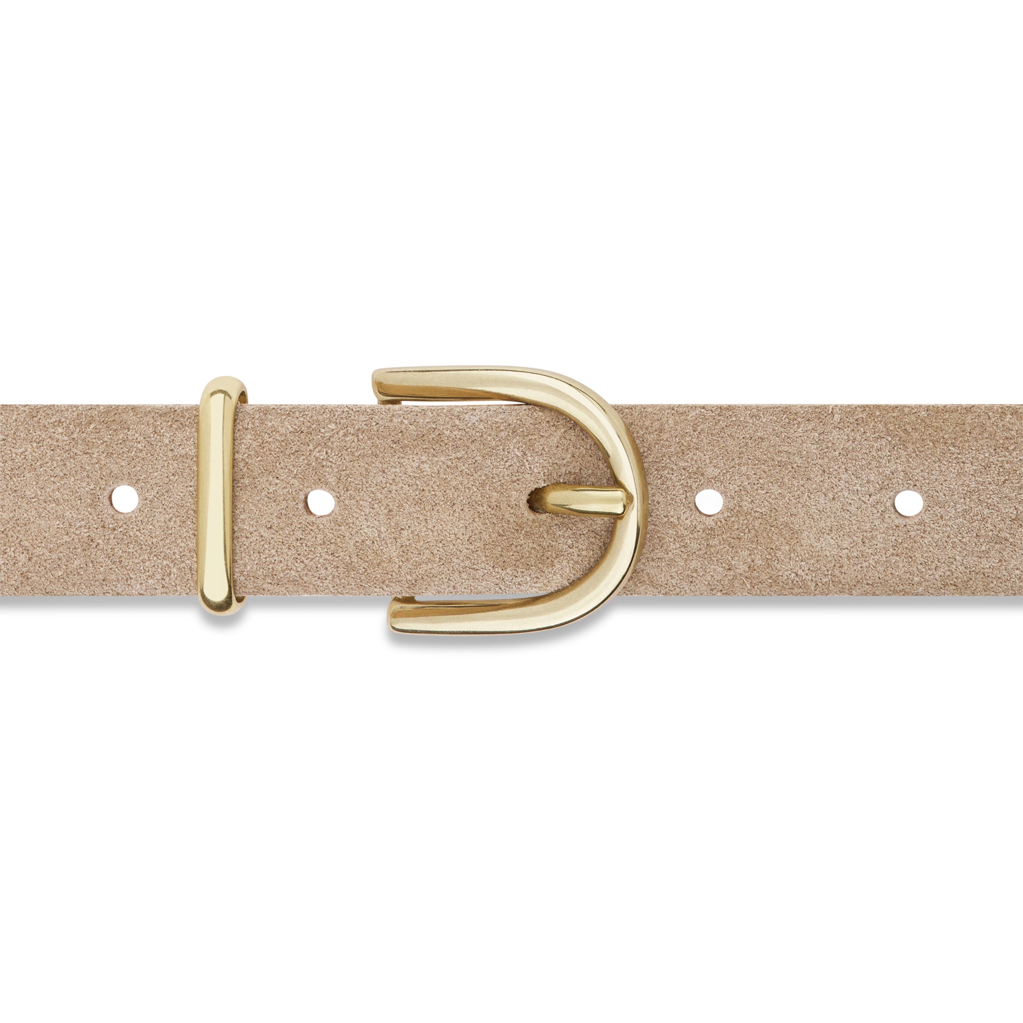 Damen Wildleder-Gürtel „Leni" in Beige – Veloursleder, 2,5 cm schmal