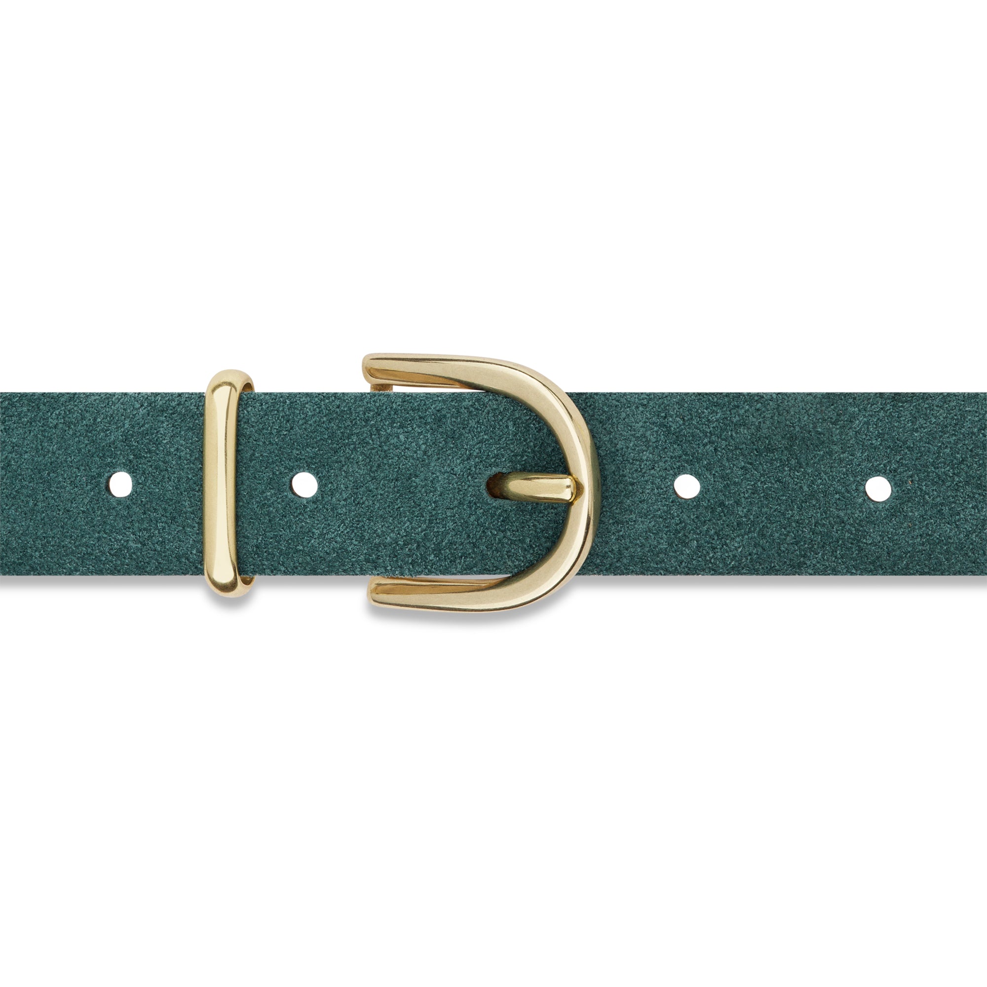 Damen Wildleder-Gürtel „Leni" in Grün – Veloursleder, 2,5 cm schmal