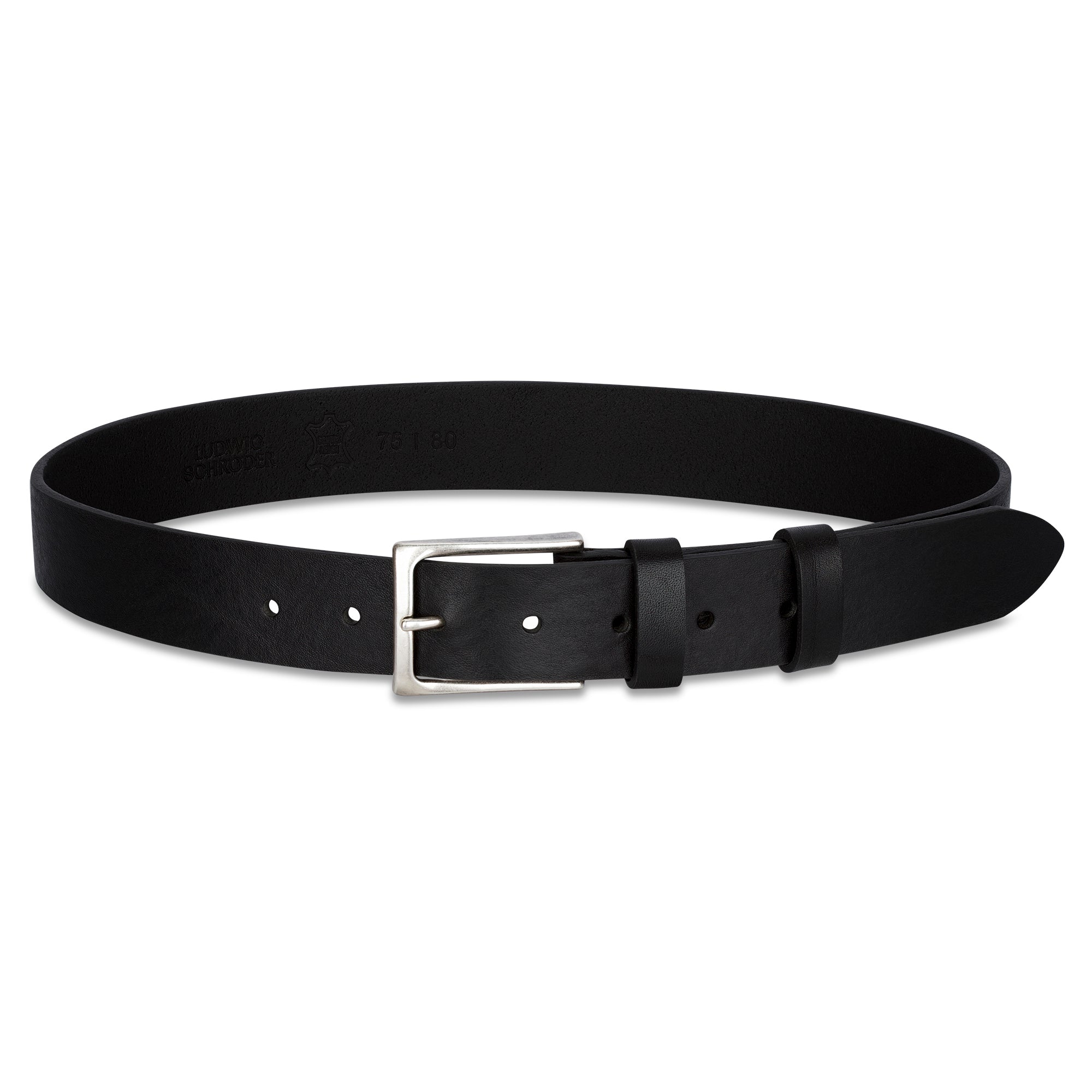 Gürtel für Kinder & Jugendliche in Schwarz - hochwertiges Leder, 3,5cm breit, wächst mit