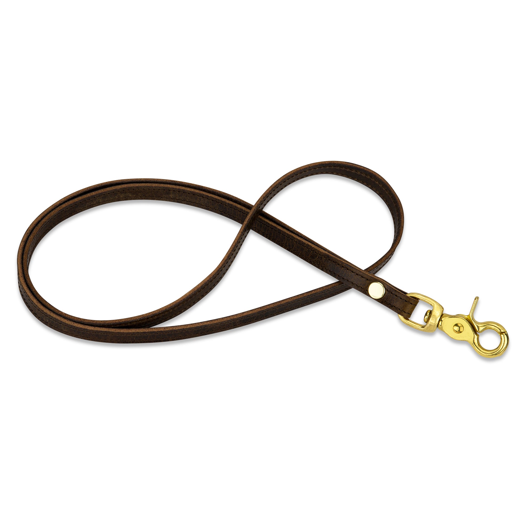 Leder-Lanyard Gipsy Oliv mit Messing Karabiner