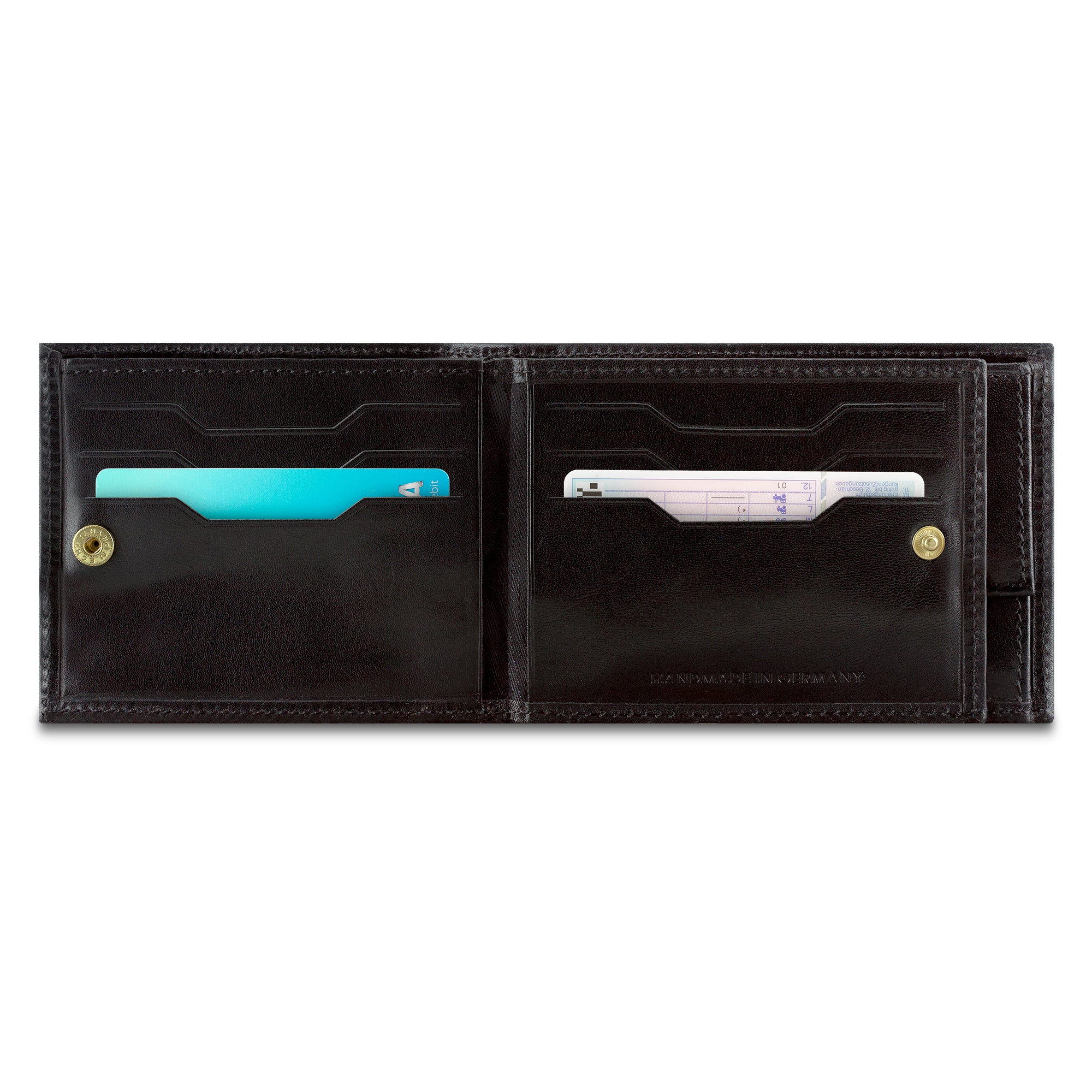 Schwarzes Herren Portemonnaie aus Echtleder, Made in Germany