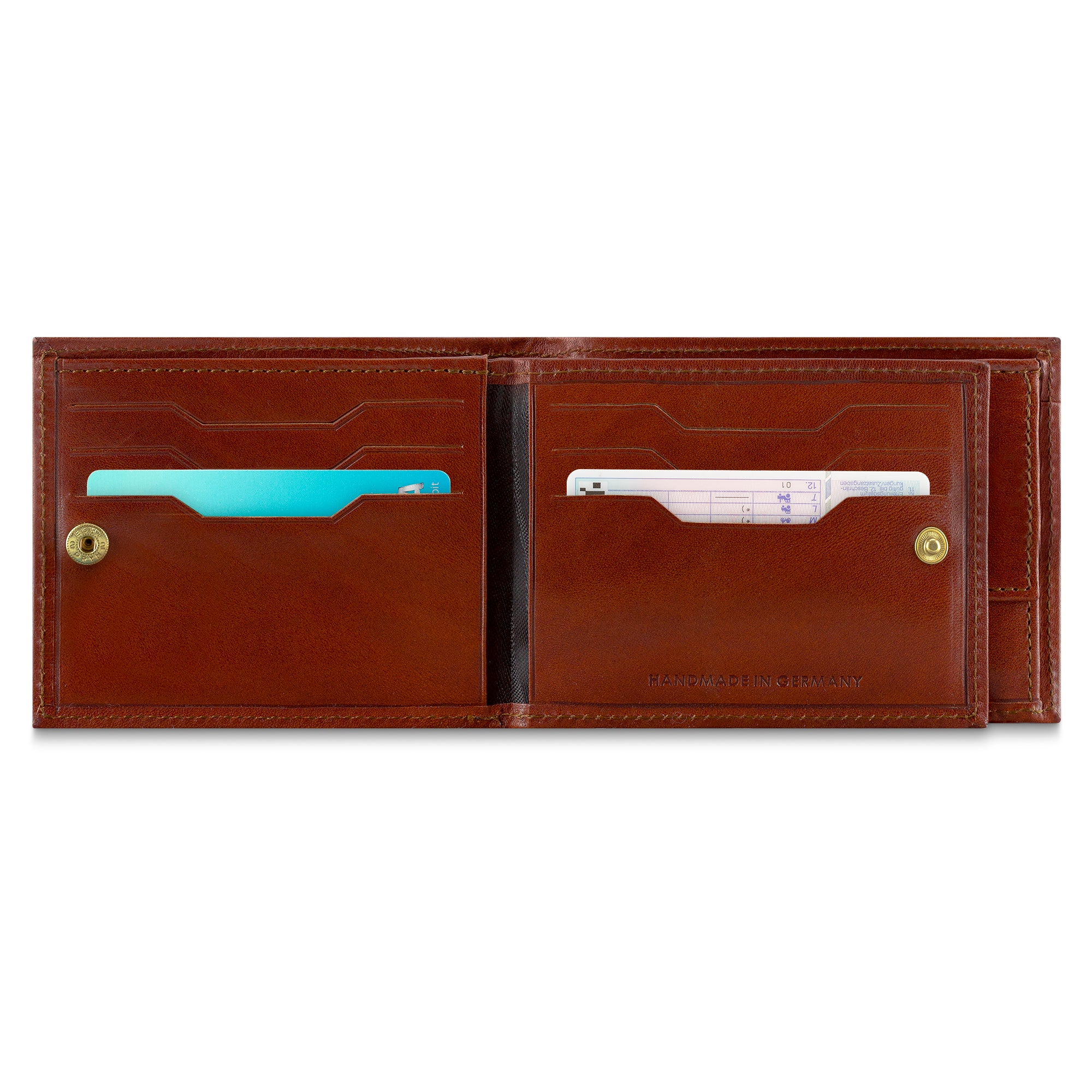 Leder Portemonnaie für Männer in Cognac