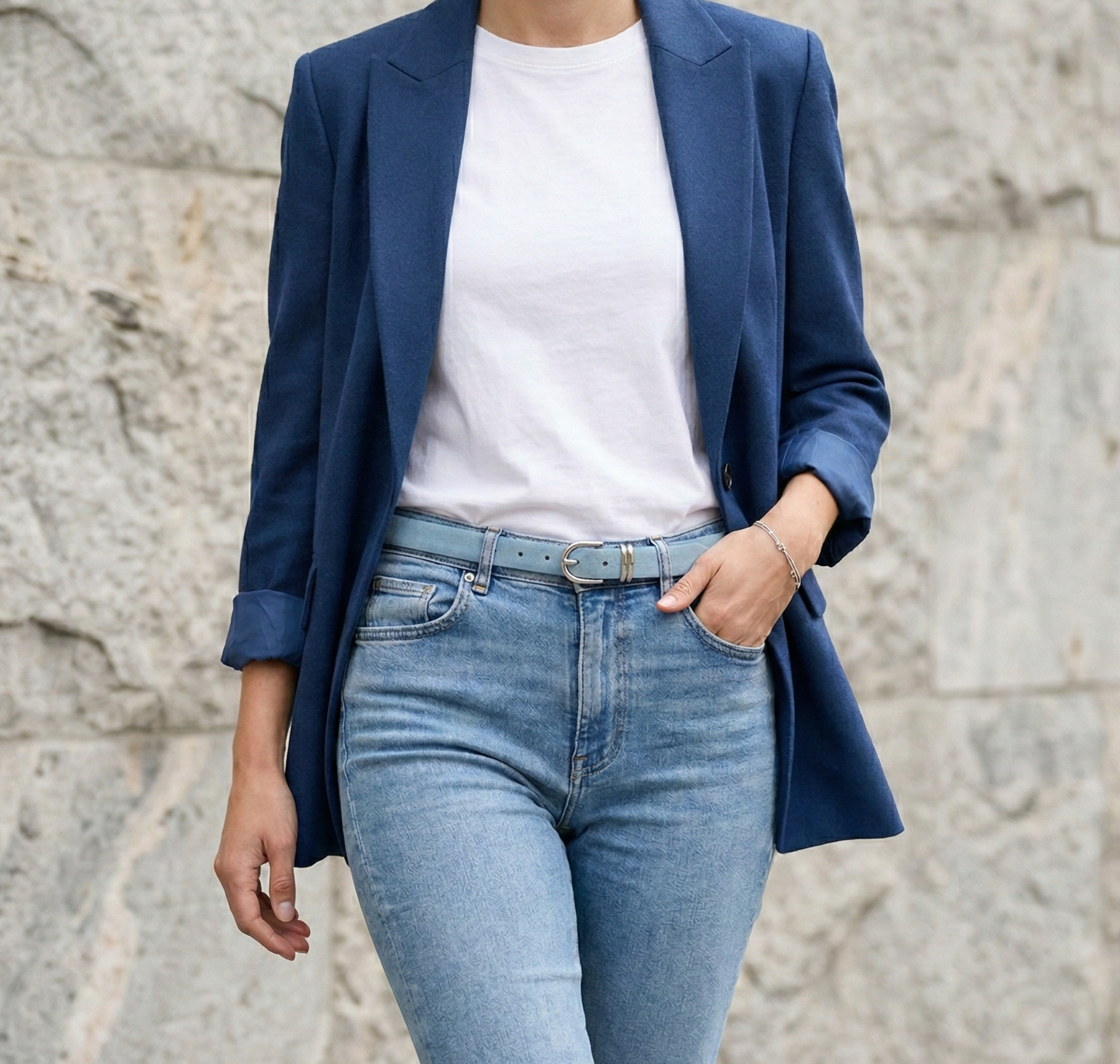 Damen Wildleder-Gürtel „Leni" in Hellblau – Veloursleder, 2,5 cm schmal