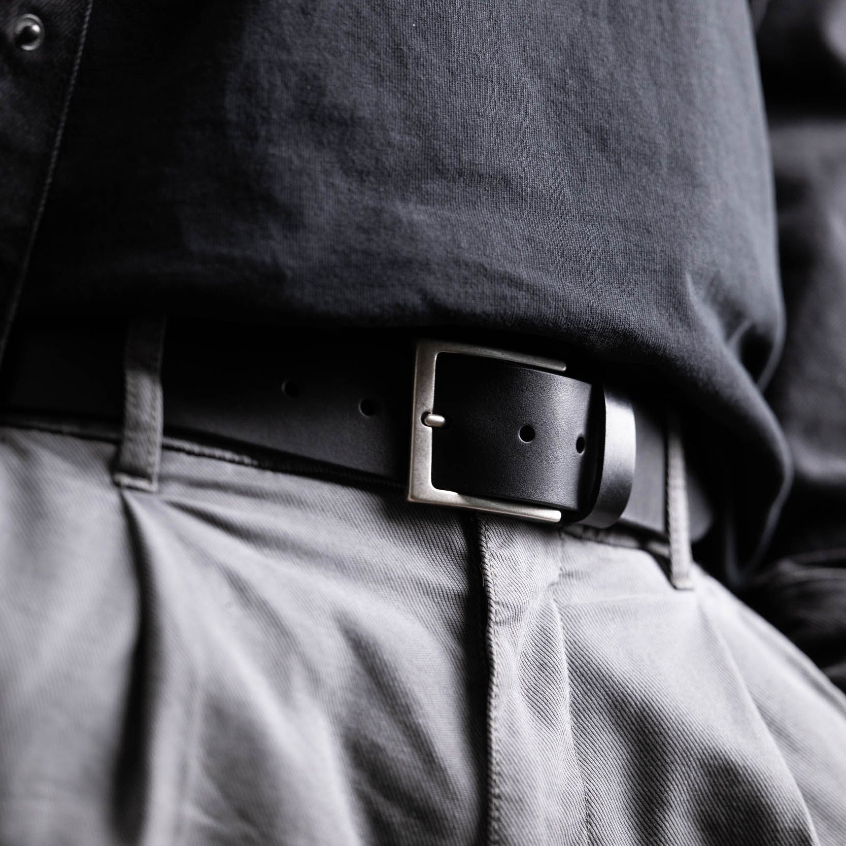 Bestseller: Herren Jeansgürtel in Schwarz, 4 cm breit: „Vincent" – unser all-time-classic Ledergürtel zur Jeans - weich und anschmiegsam