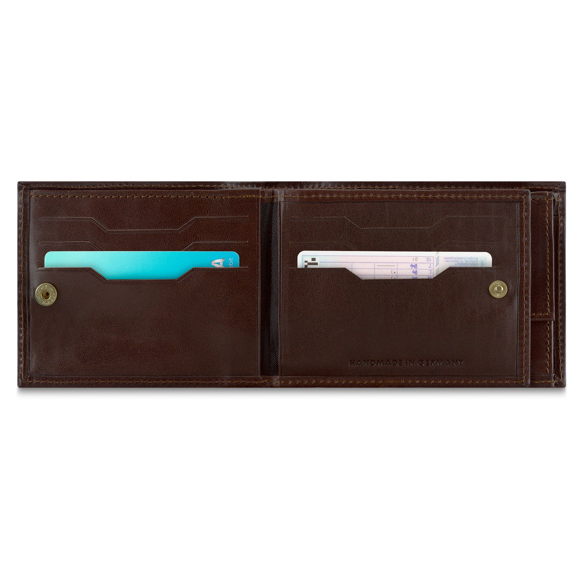 braunes Lederportemonnaie für Herren aus echtem Leder Made in Germany