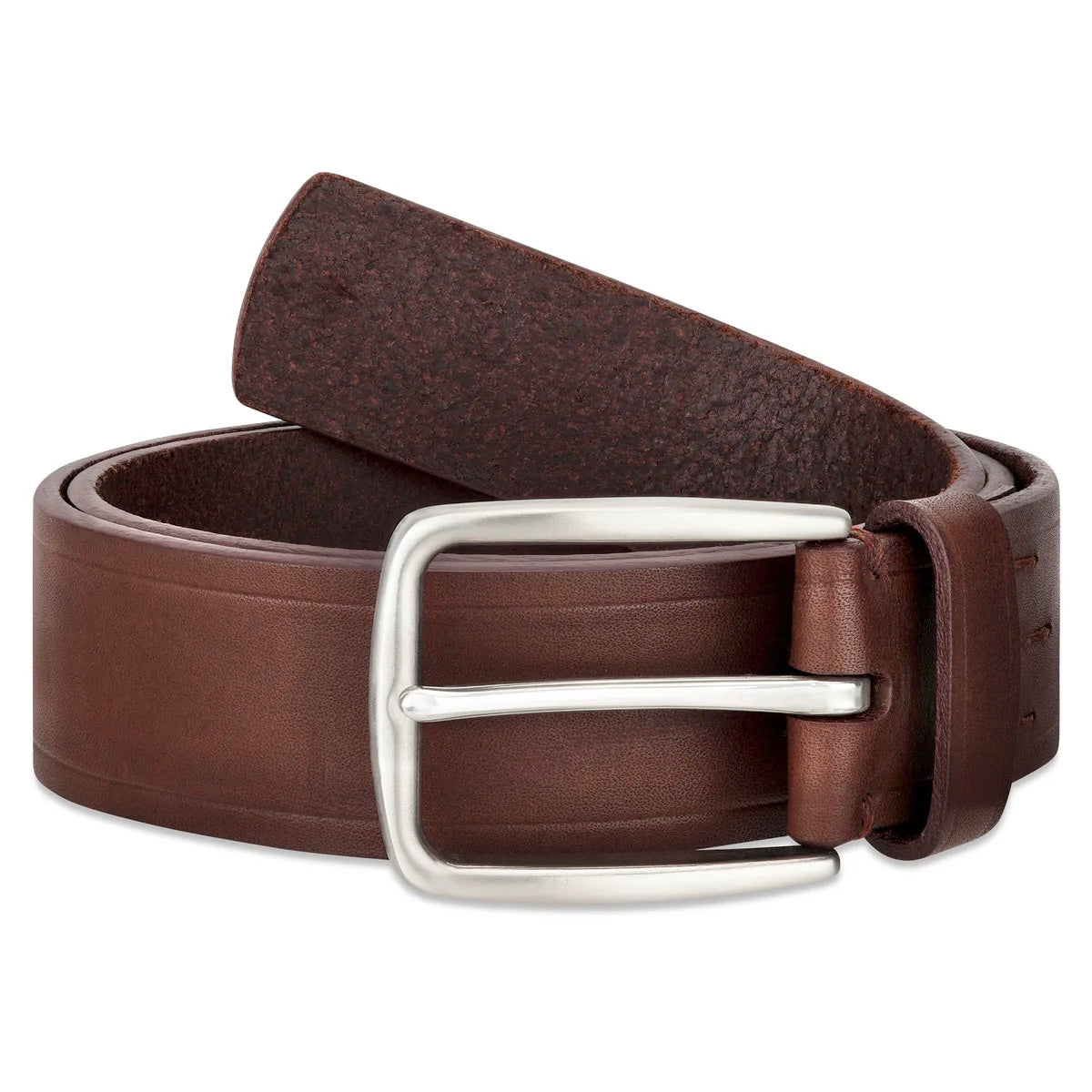 brauner Männer Ledergürtel mit Edelstahl Schnalle