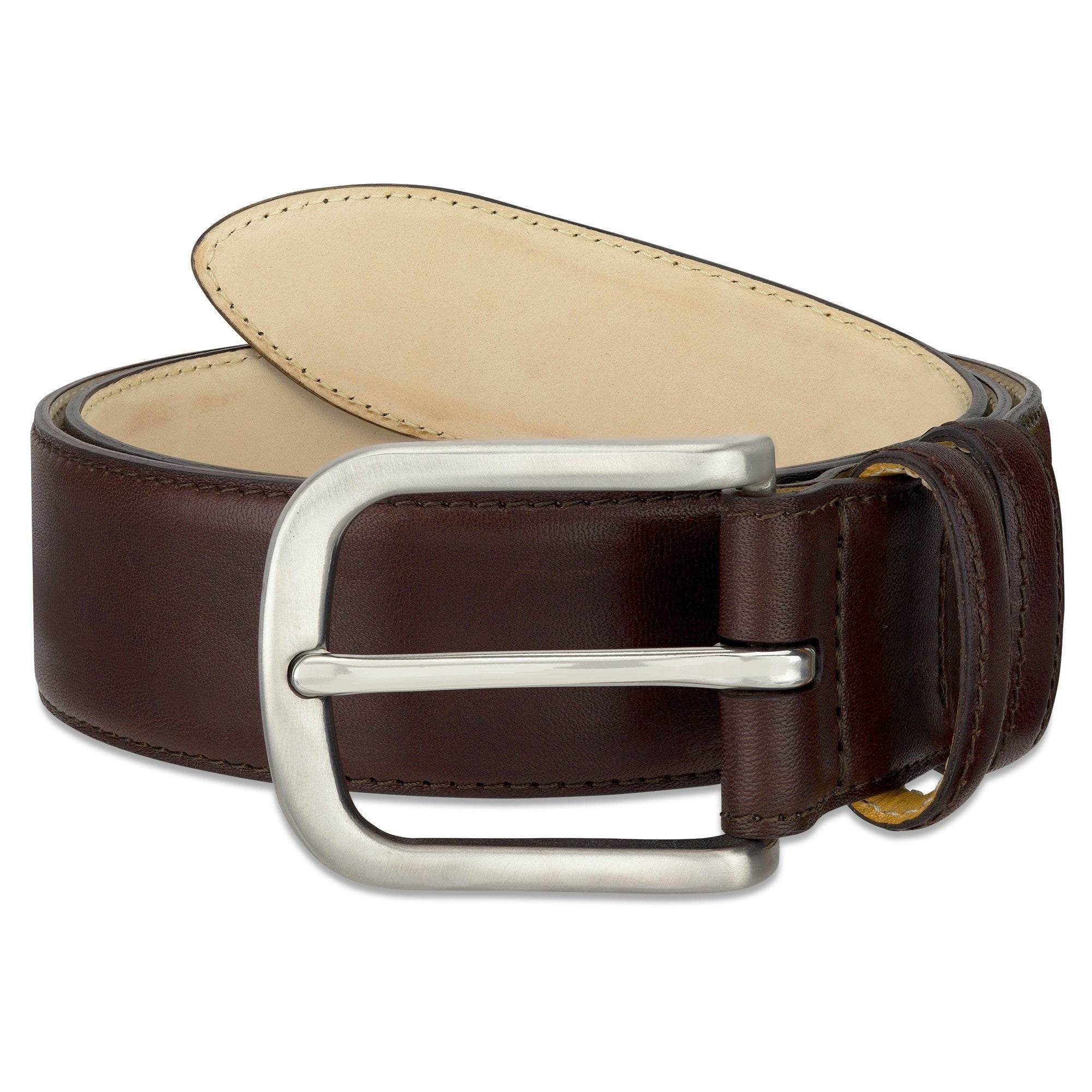Hochwertiger Vollledergürtel in Braun mit Edelstahl Schnalle