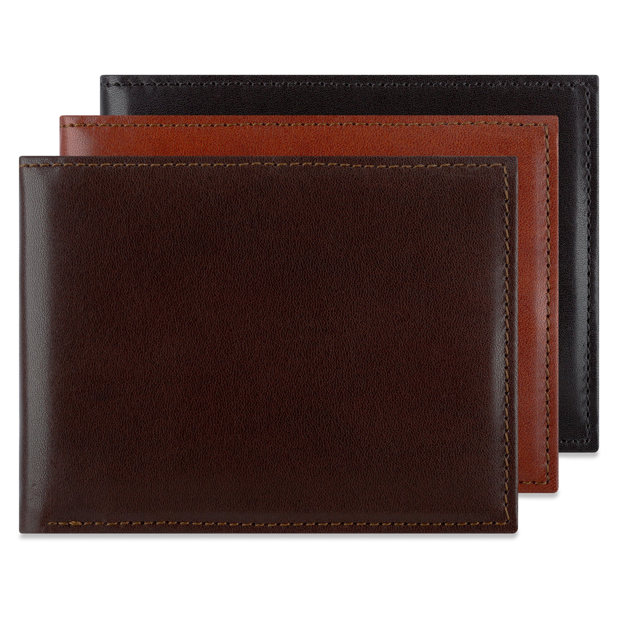 hochwertigen herren Geldbörse aus echtem Leder in 3 Farben: schwarz, braun, cognac