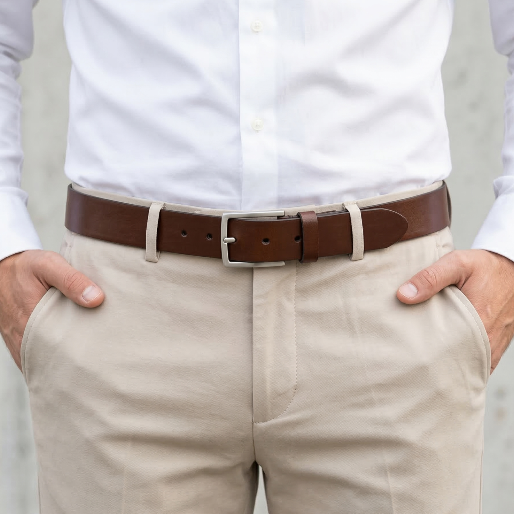 Der vielseitige Herrengürtel in Braun: „Vincent Jr.“ - handgemachter Ledergürtel, süddeutsches Leder